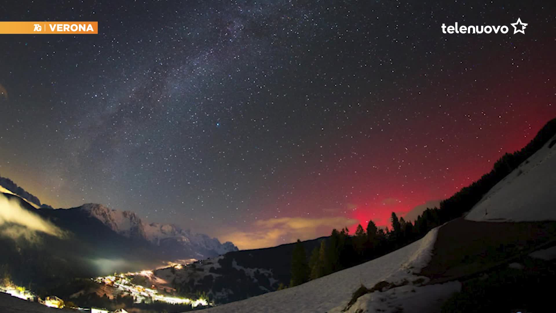 L Aurora Boreale Vista Dal Veneto Video Telenuovo Telenuovo